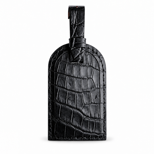Crocodile Leather Luggage Tag
